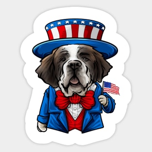 Fourth of July St Bernard Sticker